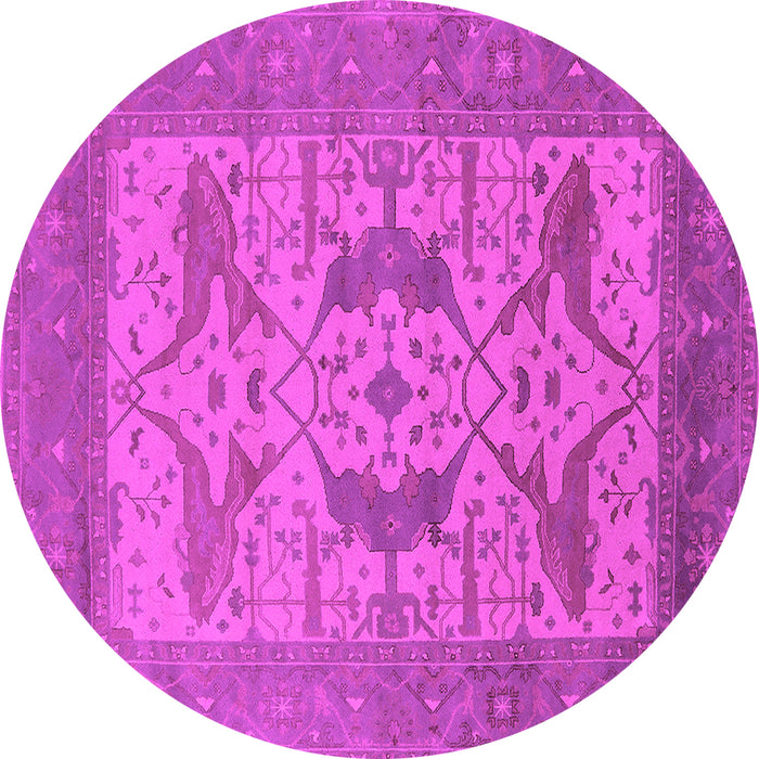 Round Oriental Pink Industrial Rug, urb1643pnk
