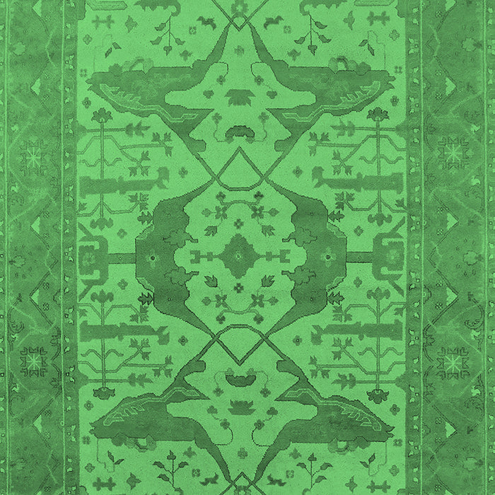 Machine Washable Oriental Emerald Green Industrial Area Rugs, wshurb1643emgrn