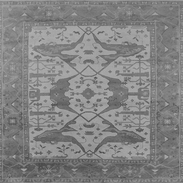 Square Machine Washable Oriental Gray Industrial Rug, wshurb1643gry