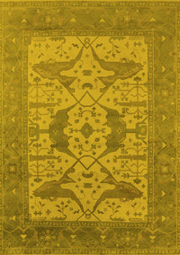 Oriental Yellow Industrial Rug, urb1643yw