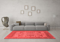 Machine Washable Oriental Red Industrial Rug, wshurb1643red