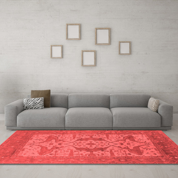 Industrial Red Washable Rugs