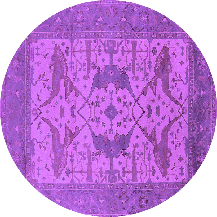 Round Oriental Purple Industrial Rug, urb1643pur