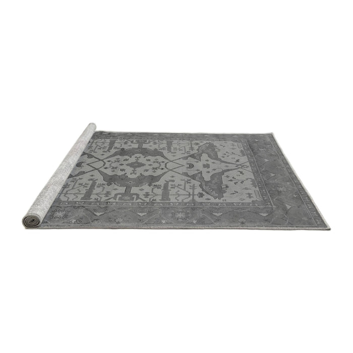 Sideview of Machine Washable Oriental Gray Industrial Rug, wshurb1643gry