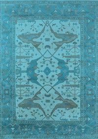 Oriental Light Blue Industrial Rug, urb1643lblu