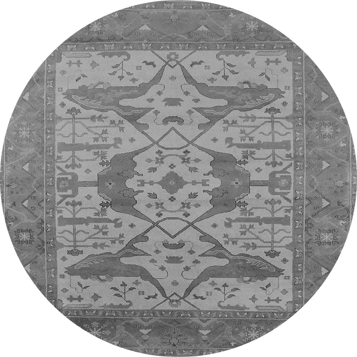 Round Oriental Gray Industrial Rug, urb1643gry