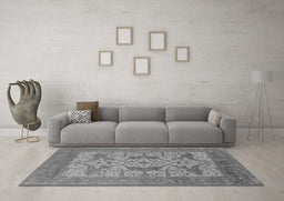 Machine Washable Oriental Gray Industrial Rug in a Living Room,, wshurb1643gry