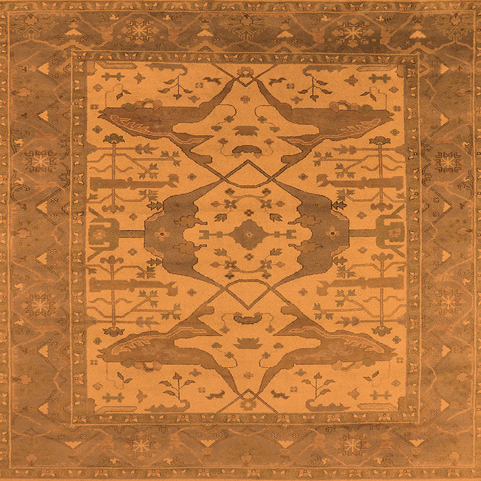 Square Oriental Orange Industrial Rug, urb1643org