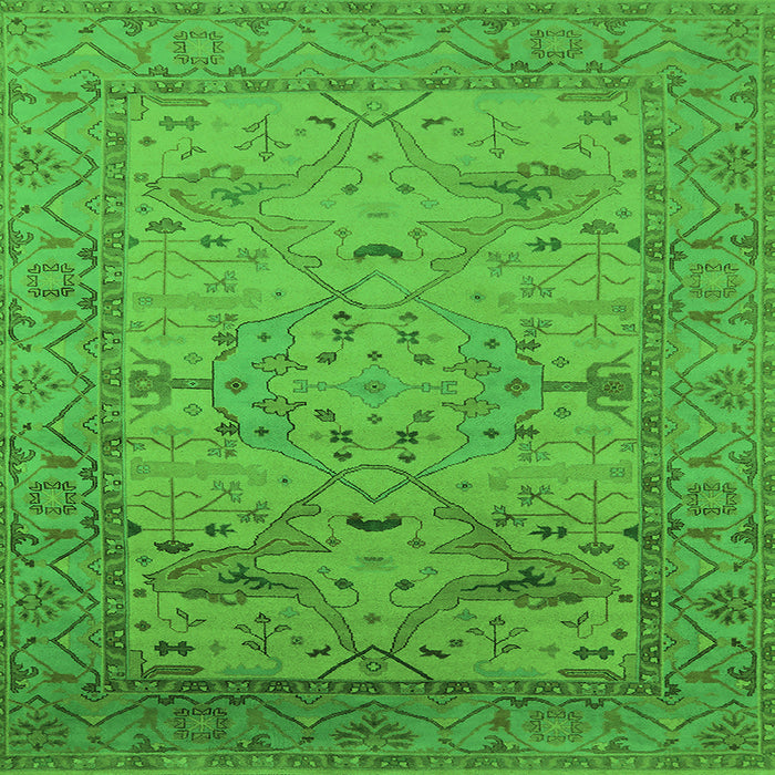 Square Oriental Green Industrial Rug, urb1644grn