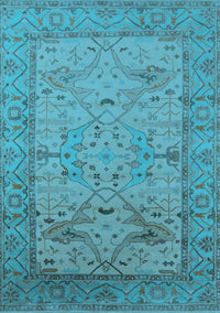 Oriental Light Blue Industrial Rug, urb1644lblu