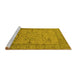 Sideview of Machine Washable Oriental Yellow Industrial Rug, wshurb1644yw