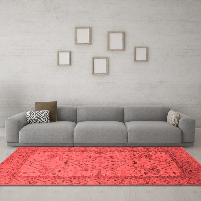 Industrial Red Washable Rugs