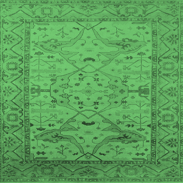 Square Oriental Emerald Green Industrial Rug, urb1644emgrn