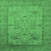 Square Oriental Emerald Green Industrial Rug, urb1644emgrn