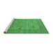 Sideview of Machine Washable Oriental Emerald Green Industrial Area Rugs, wshurb1644emgrn