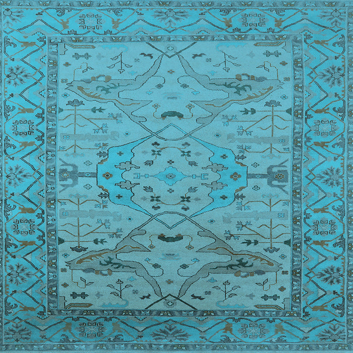 Square Oriental Light Blue Industrial Rug, urb1644lblu