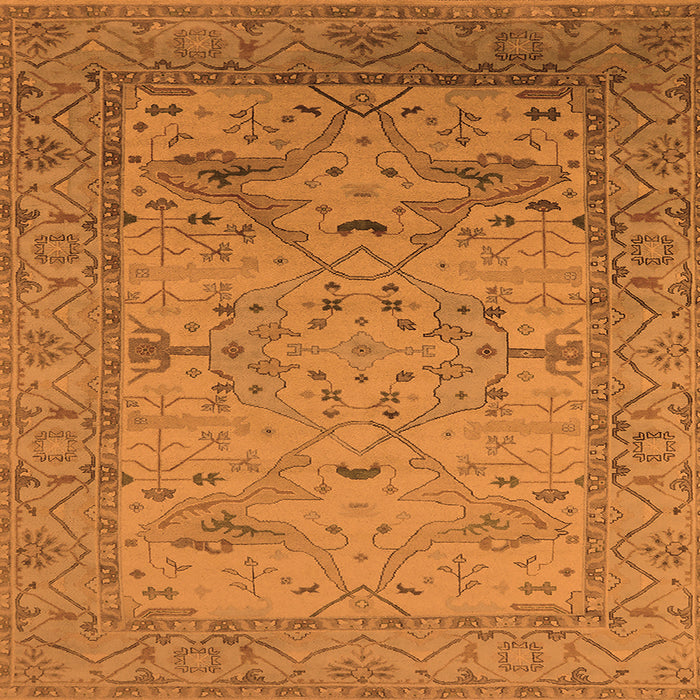 Square Oriental Orange Industrial Rug, urb1644org