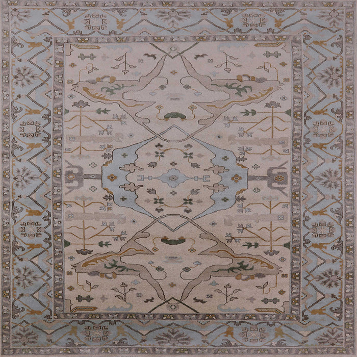 Square Mid-Century Modern Puce Purple Oriental Rug, urb1644