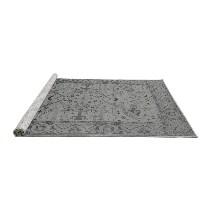 Sideview of Machine Washable Oriental Gray Industrial Rug, wshurb1644gry