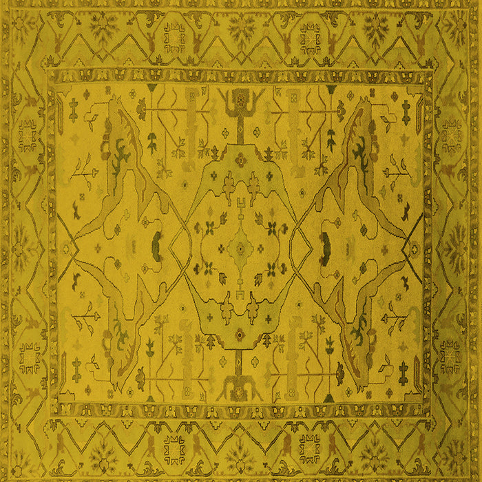 Square Oriental Yellow Industrial Rug, urb1644yw