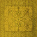 Square Oriental Yellow Industrial Rug, urb1644yw