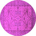 Round Oriental Pink Industrial Rug, urb1644pnk