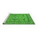 Sideview of Machine Washable Oriental Green Industrial Area Rugs, wshurb1645grn