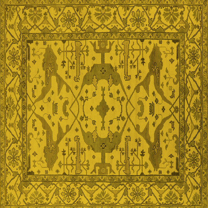 Square Oriental Yellow Industrial Rug, urb1645yw