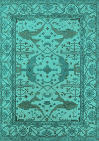 Oriental Turquoise Industrial Rug, urb1645turq