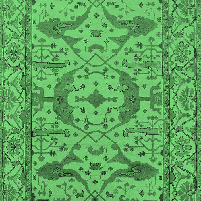 Machine Washable Oriental Emerald Green Industrial Area Rugs, wshurb1645emgrn