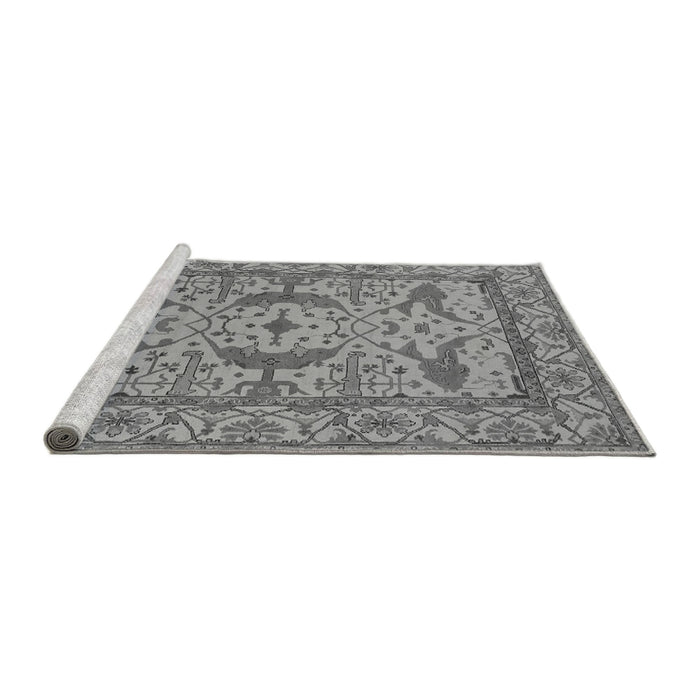 Sideview of Machine Washable Oriental Gray Industrial Rug, wshurb1645gry