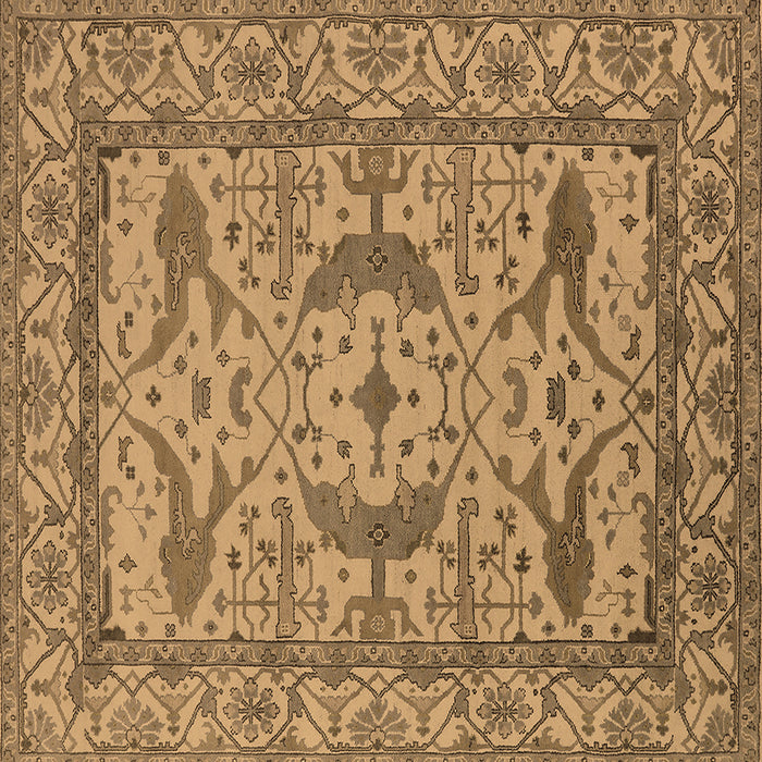 Square Oriental Brown Industrial Rug, urb1645brn