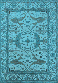 Oriental Light Blue Industrial Rug, urb1645lblu