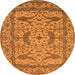 Round Oriental Orange Industrial Rug, urb1645org