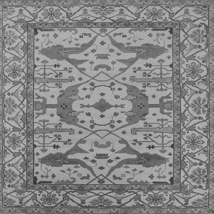 Square Machine Washable Oriental Gray Industrial Rug, wshurb1645gry