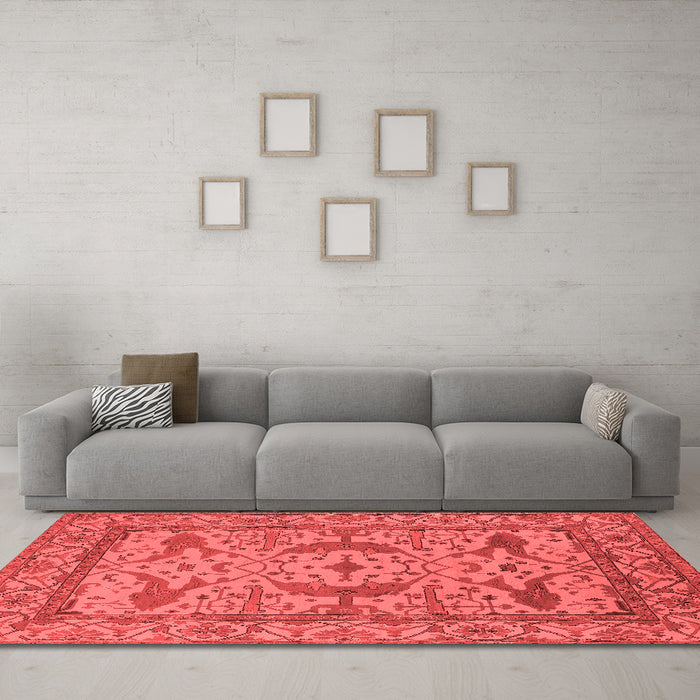 Industrial Red Washable Rugs