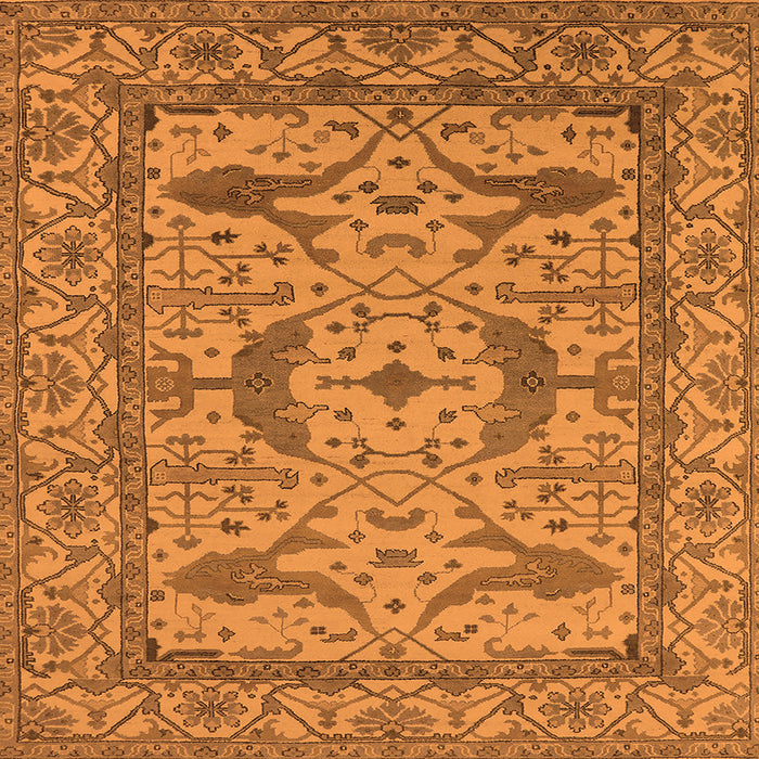 Square Oriental Orange Industrial Rug, urb1645org