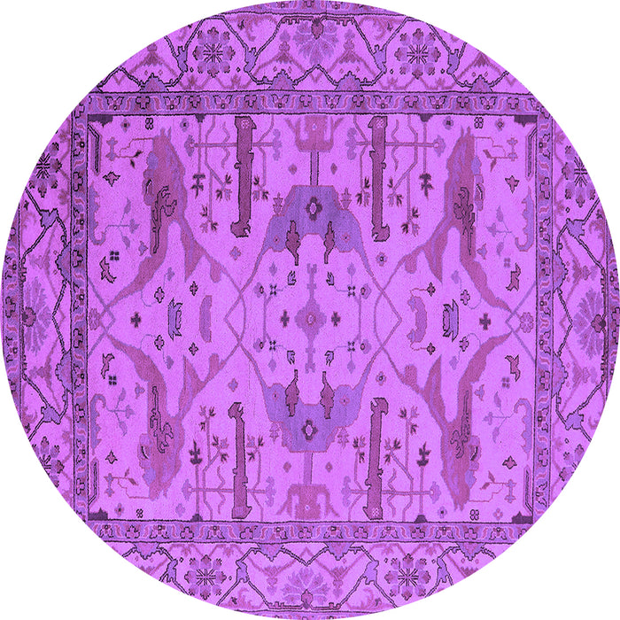 Round Oriental Purple Industrial Rug, urb1646pur