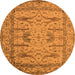 Round Oriental Orange Industrial Rug, urb1646org