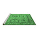 Sideview of Machine Washable Oriental Emerald Green Industrial Area Rugs, wshurb1646emgrn