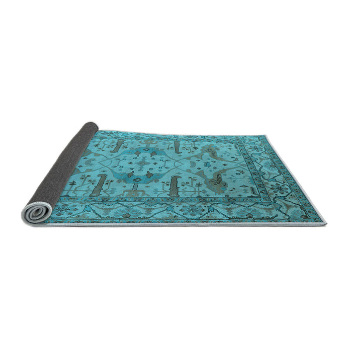 Sideview of Oriental Light Blue Industrial Rug, urb1646lblu