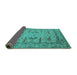 Sideview of Oriental Turquoise Industrial Rug, urb1646turq