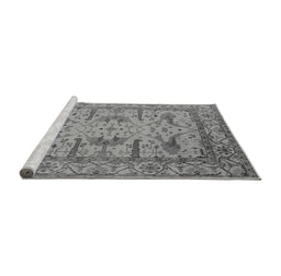 Sideview of Machine Washable Oriental Gray Industrial Rug, wshurb1646gry