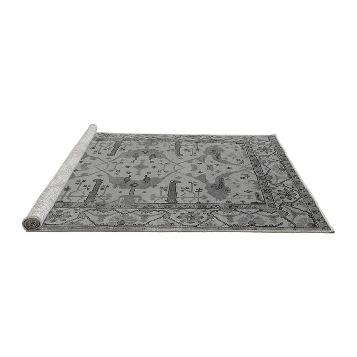 Sideview of Machine Washable Oriental Gray Industrial Rug, wshurb1646gry
