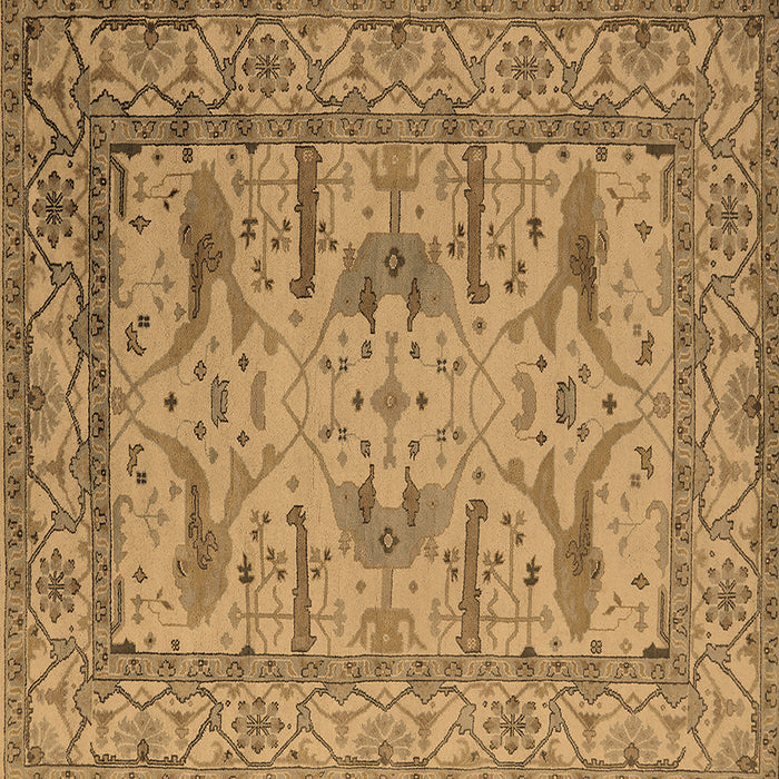 Square Oriental Brown Industrial Rug, urb1646brn