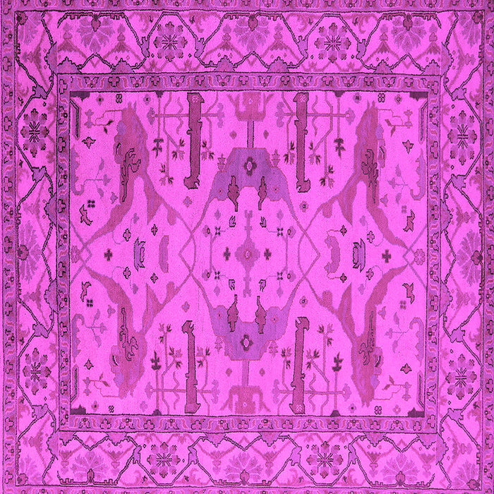 Square Machine Washable Oriental Pink Industrial Rug, wshurb1646pnk