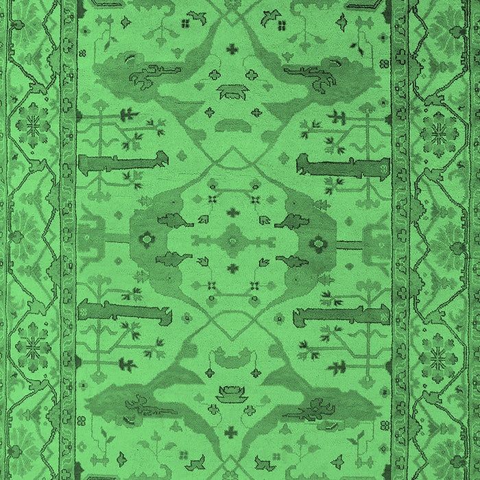 Machine Washable Oriental Emerald Green Industrial Area Rugs, wshurb1646emgrn