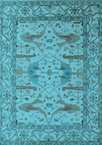 Oriental Light Blue Industrial Rug, urb1646lblu