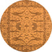 Round Oriental Orange Industrial Rug, urb1647org