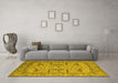 Machine Washable Oriental Yellow Industrial Rug in a Living Room, wshurb1647yw